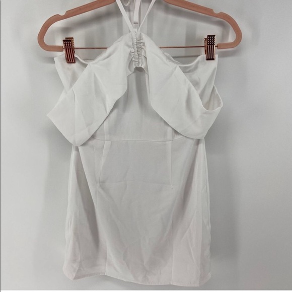 superdown Eliza Off Shoulder Dress White Neck Tie - Picture 5 of 6